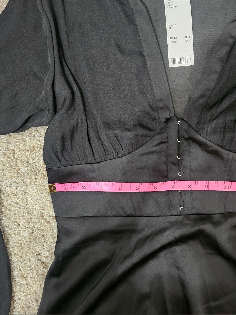 Urban Outfitters Black Long-Sleeve V-Neck Wrap Dress Size Med NWT